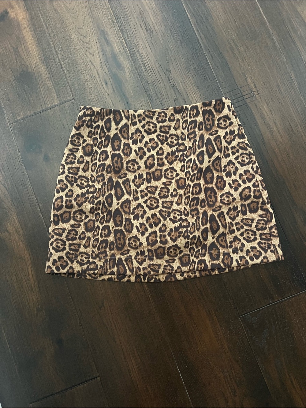 Beautiful sound animal print a line suede skirt